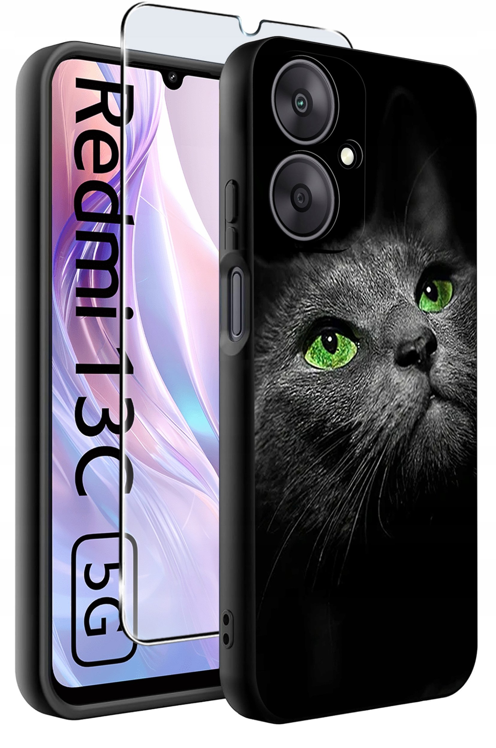 ETUI do Xiaomi Redmi 13C 5G WZORY |SILIKONOWE MATT CASE +SZKŁO HARTOWANE 9H