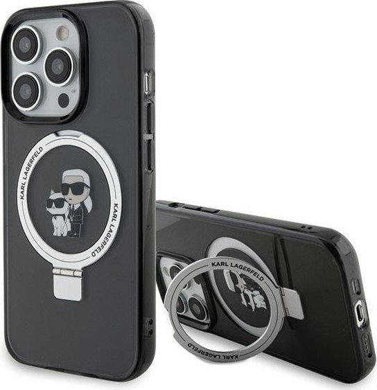 Karl Lagerfeld Karl Lagerfeld KLHMP15XHMRSKCK iPhone 15 Pro Max 6.7" czarny/black hardcase Ring Stand Karl&Choupettte MagSafe