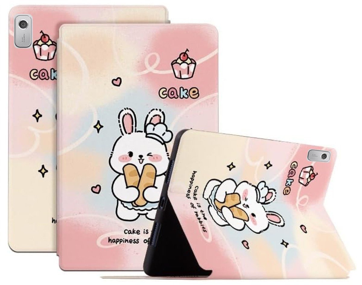 Etui Slimcase do Lenovo Tab M9 2023, różowe z motywem szczęśliwego królika