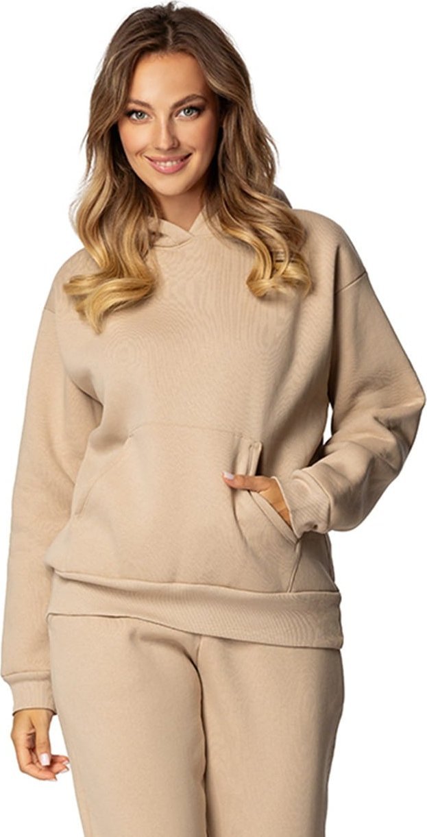 Dkaren Bluza DK-K-B6 CAPPUCCINO BAWEŁNA GRUBA (kolor CAPPUCCINO, rozmiar 2xl)