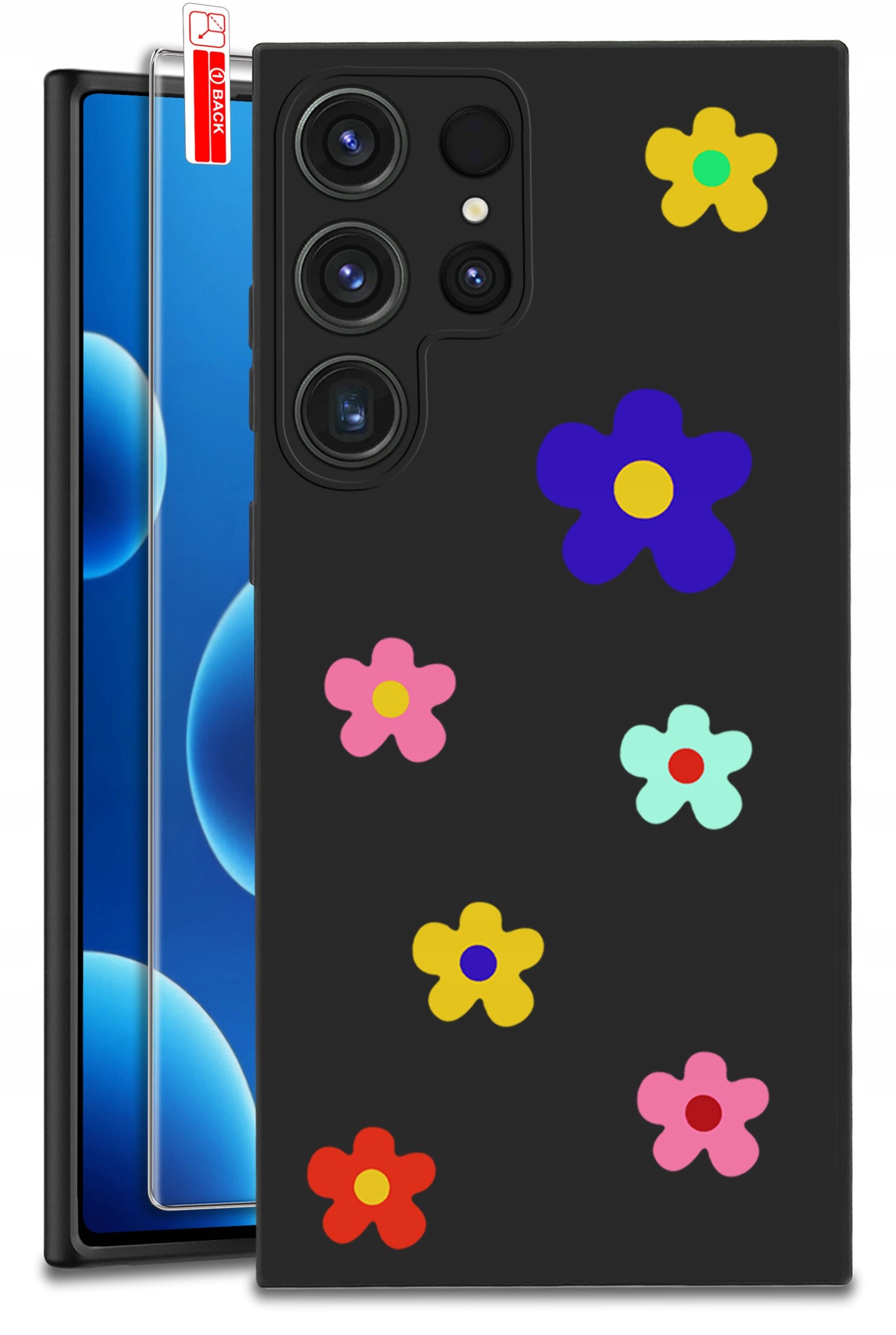 ETUI do Samsung Galaxy S25 Ultra WZORY | SILIKONOWE MATT CASE + SZKŁO 9H