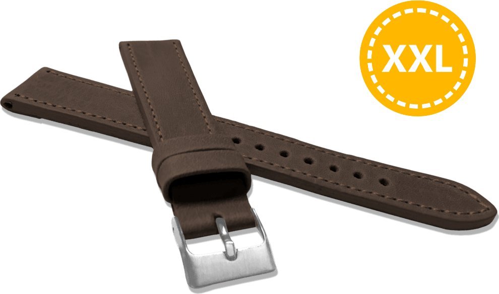 Lavvu LAVVU XXL Szyty ciemnobrązowy pasek SPORT z luksusowej skóry Top Grain - 20 XXL