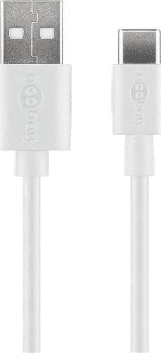 Kabel USB Goobay USB-A - USB-C 1 m Biały (45563)