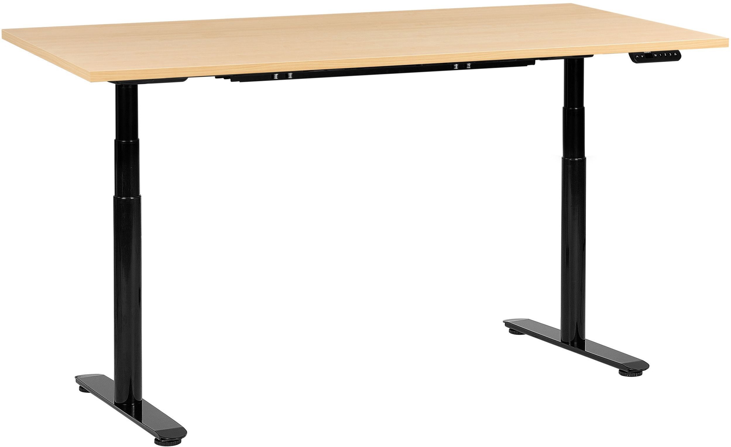 Biurko regulowane elektrycznie DESTINAS Czarny/ jasny brąz 180 cm 72 cm