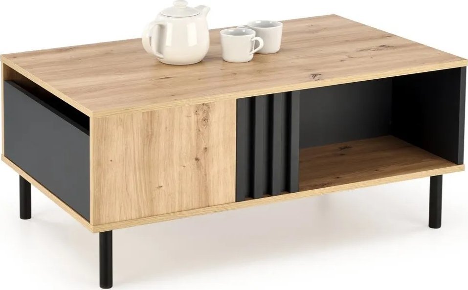 Halmar Stolik kawowy SONIA 100x60 dąb artisan/czarna HALMAR