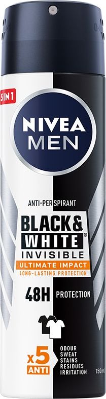 Nivea Men Dezodorant BLACK& WHITE INVISIBLE Ultimate Impact 5in1 spray 150ml