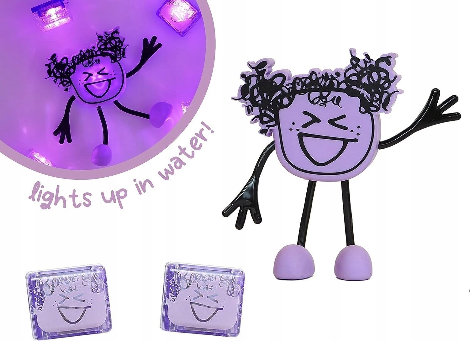 Duronic Glo Pals, Postać do kąpieli Lumi - zestaw z dwiema kostkami sensorycznymi świecącymi w wodzie