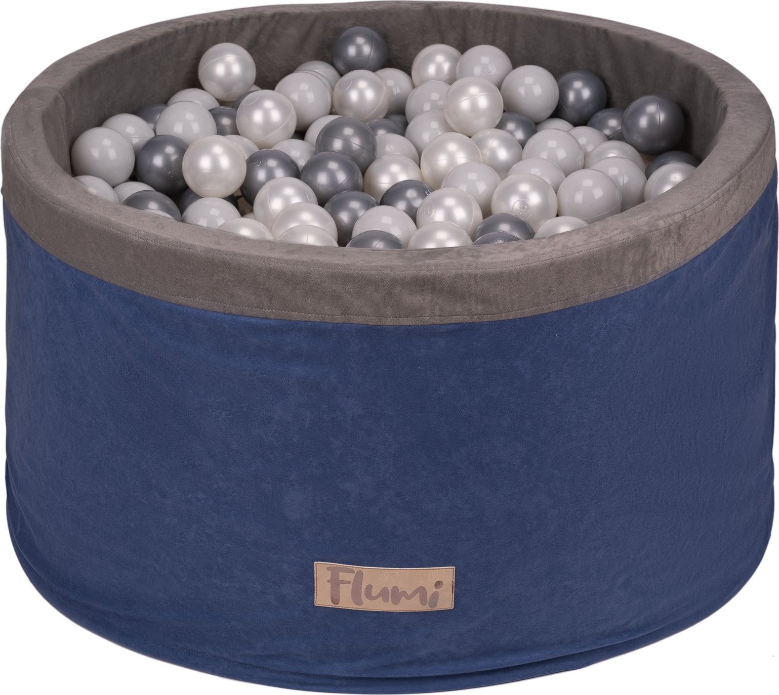 Blomster Suchy basen NIEBIESKI + PIŁKI SREBRNE-SZARE-PERŁOWE