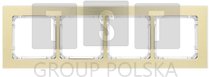 8-0-DRA-4 DECO Ramka uniwersalna poczwórna - aluminium szczotkowane (ramka: kolor mosiężny spód: biały) 8-0-DRA-4
