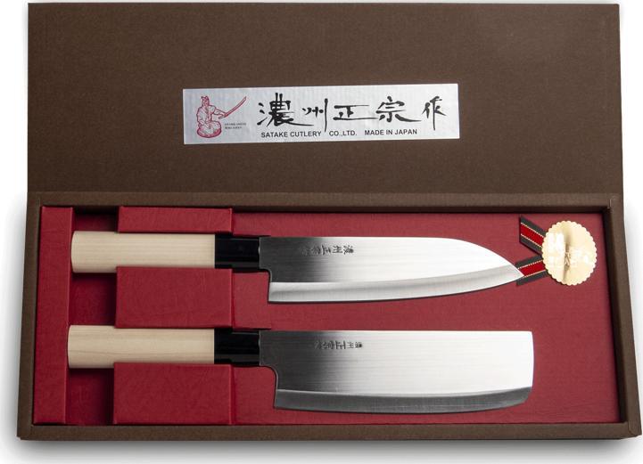 Satake Zestaw 2 noży japońskich Houcho - Santoku + Nakiri - Satake Cutlery