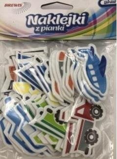BREWIS Naklejki z pianki transport 35szt
