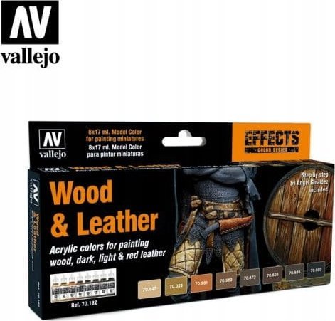 Vallejo Vallejo: 70.182 - Model Color - Effects - Wood & Leather (8 x 18 ml)