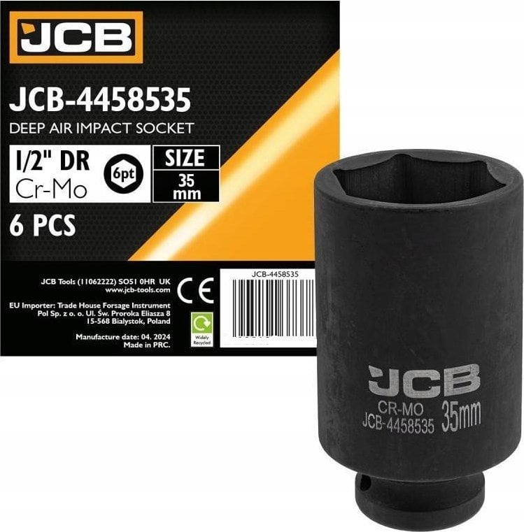 JCB Nasadka udarowa głęboka 1/2" 35mm (6-kątna)