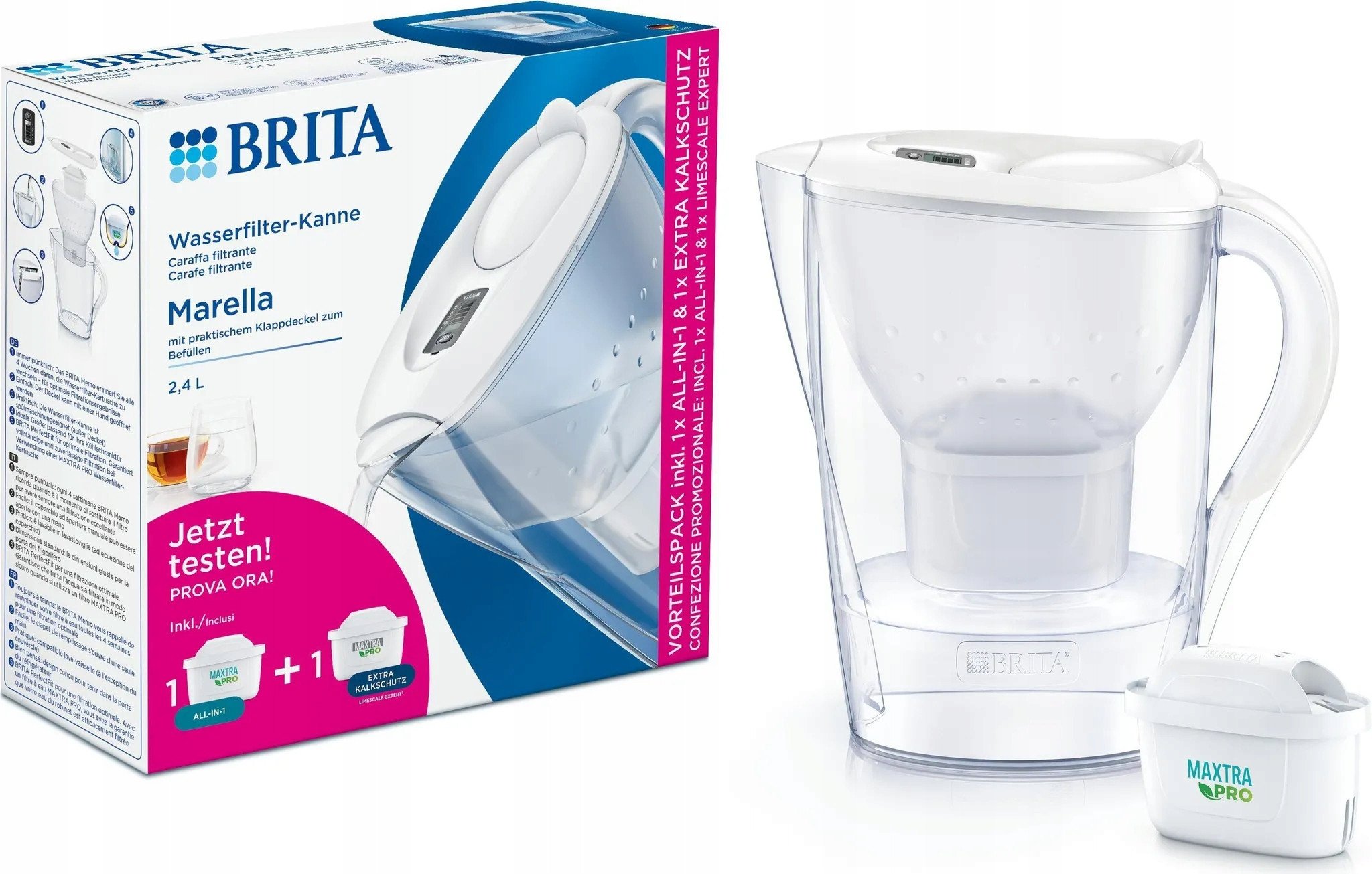 Dzbanek filtrujący Brita Marella white incl. 1x ALL-in-1, 1x extra lime