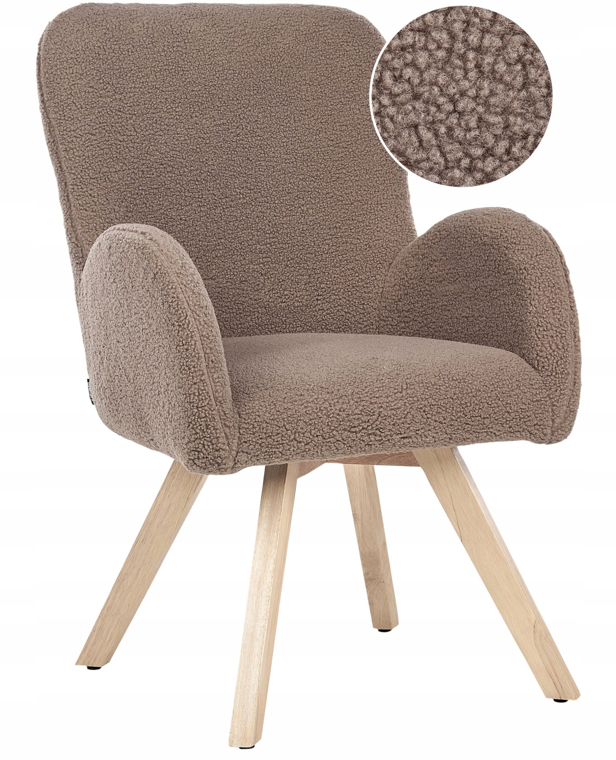 Beliani Fotel BJARN Boucle Brązowy