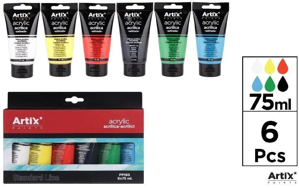 Farba akrylowa 75ml 6 kolorów