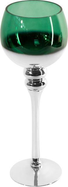 Eurofirany SZKLANY ŚWIECZNIK DEKORACYJNY CLOE (FI) 12X35 CM BIAŁY