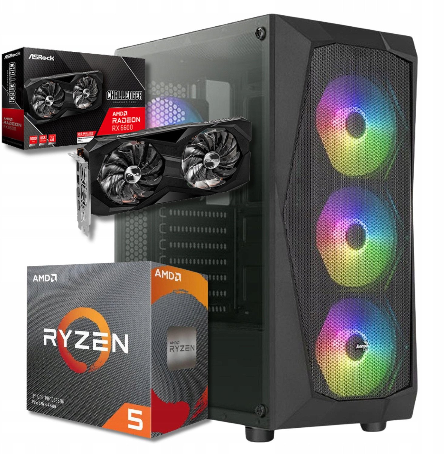 Komputer BSG Striker V12 AMD Ryzen 5 AMD Radeon RX 6600 16GB DDR4 512GB SSD Windows 11