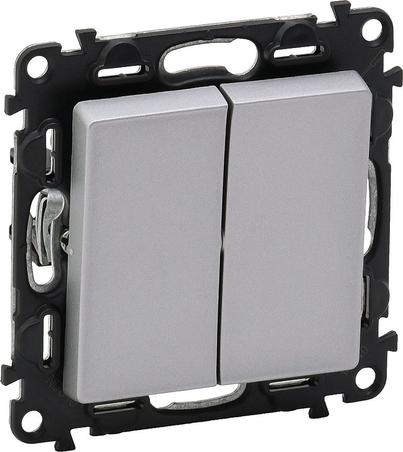 Legrand Przycisk podwójny Valena Life przełączny 6A aluminium (752318)