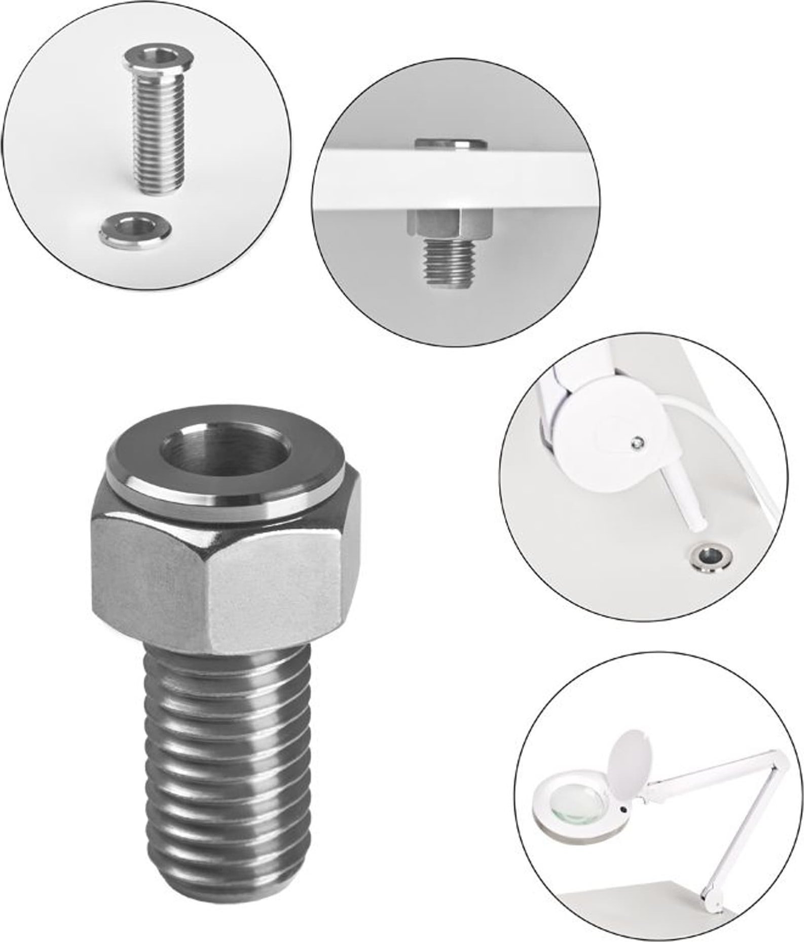 MAXlight Uchwyt lampy-lupy tube inox