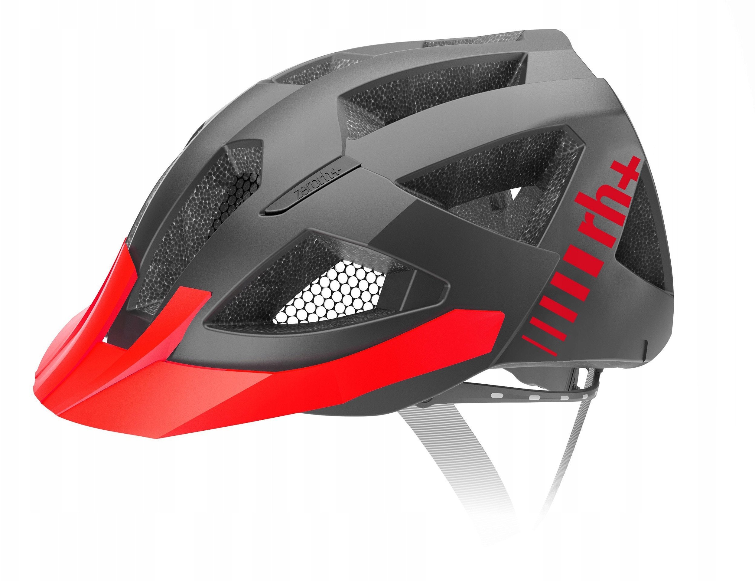 Kask rowerowy zeroRH+ BLACK COMBO MATT DARK GREY RED XS/M