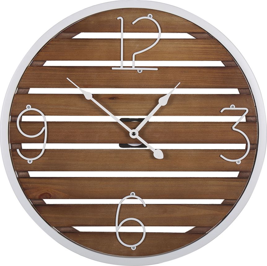 Beliani Zegar ścienny 50 cm ciemne drewno ARRIAGA