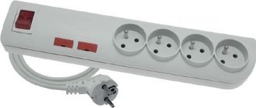 Listwa zasilająca Elgotech PSF2 przeciwprzepięciowa 4 gniazda 5 m biała (PSF2-405)