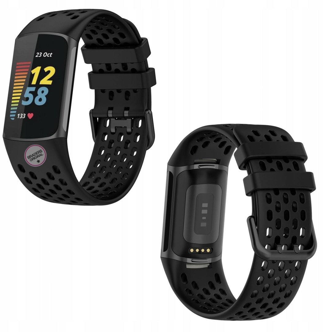 Pasek Puro SPORT PLUS Fitbit CHARGE 6 / 5 Czarny Braders