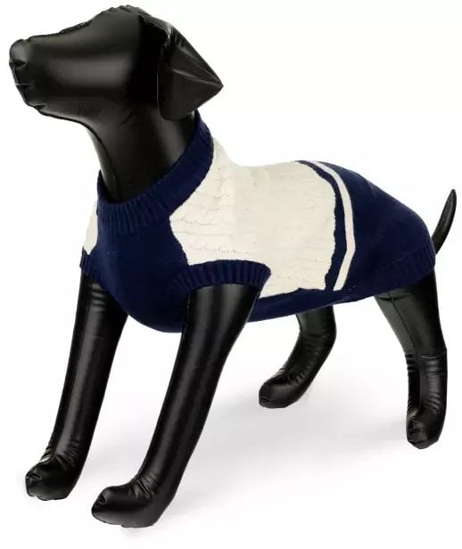 Barry King Sweter dla psa beżowo-granatowy, rozmiar XS, 30