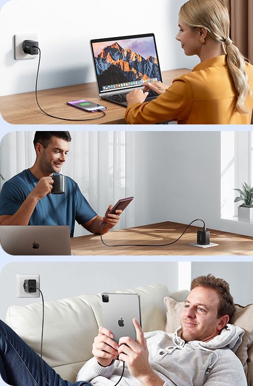 Ładowarka Joyroom Szybka ładowarka Joyroom JR-TCF09 2x USB-C 40W - czarna