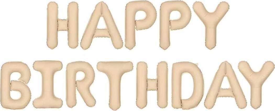 Balon fol.HappyBirthday 340x35cm beż 52765