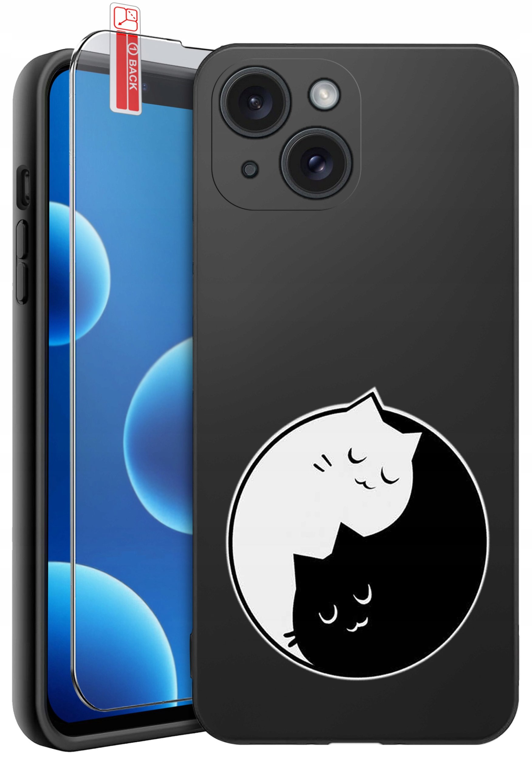 ETUI do iPhone 13 | 14 | WZORY | SILIKONOWE MATT CASE + SZKŁO 9H