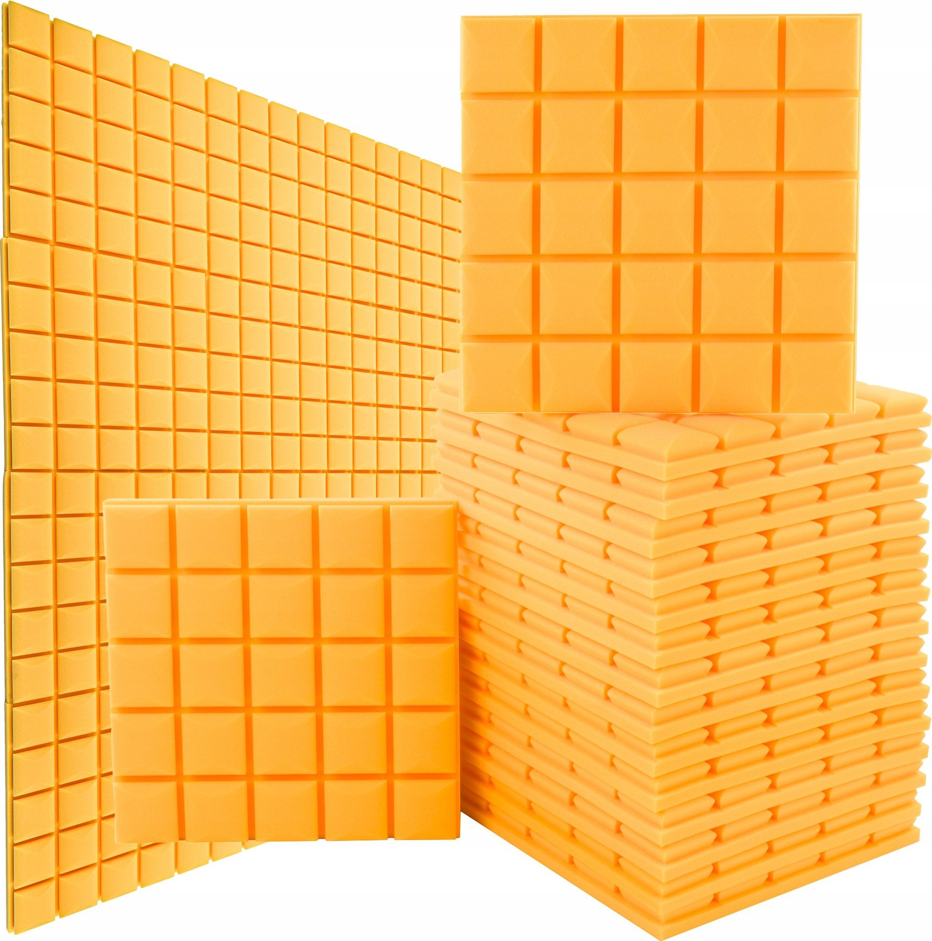 Pianka wygłuszająca panele akustyczne kostka wypukła 5cm żółta 16 sztuk 4m2