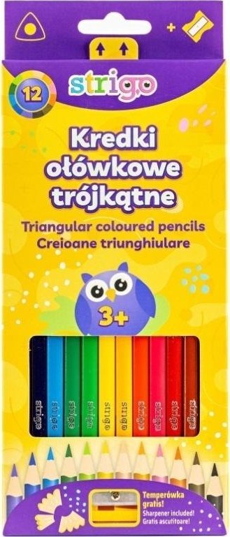 Kredki ołówkowe 12kol lub flamastry 12szt STRIGO