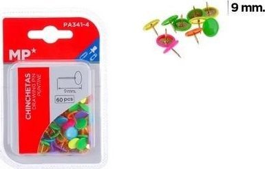 Pinezki kolorowe fluorescencyjne 60szt