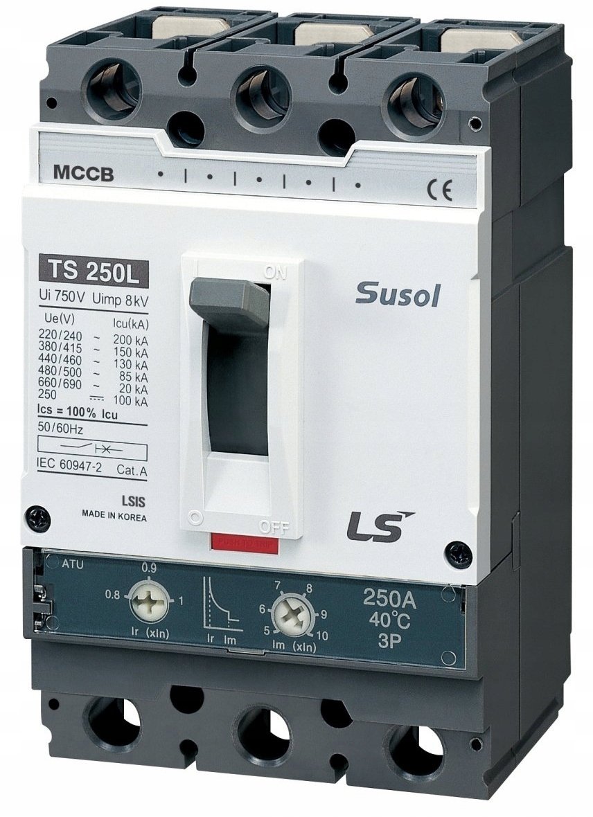 Wyłącznik kompaktowy serii TS 3P 200A Zabezpieczenie ATU 50kA TS250N ATU 200A 3P