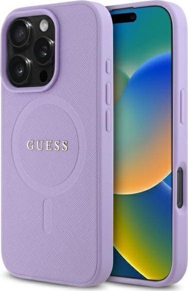 Guess Guess GUHMP16LPSAHMCU iPhone 16 Pro 6.3" fioletowy/purple hardcase Saffiano MagSafe