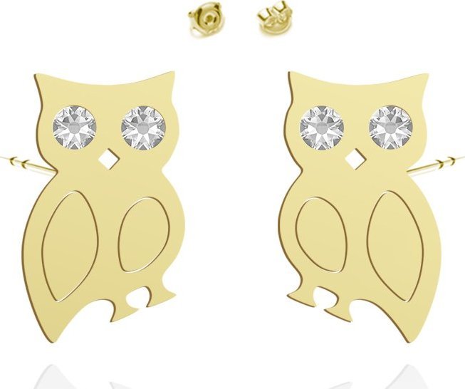 Radziszewska Jewellery Kolczyki z Sową srebro pozłacane