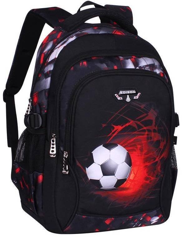 Plecak szkolny wielokomorowy K&M czarny, czerwony