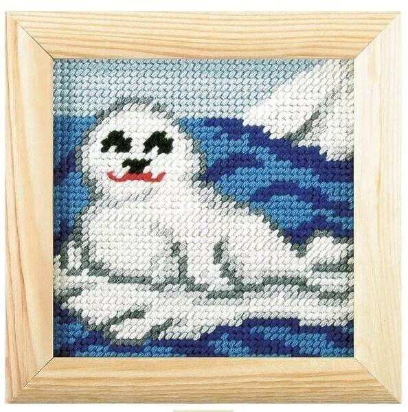 Haft z ramką. Moje pierwsze wyszywanie - Foczka