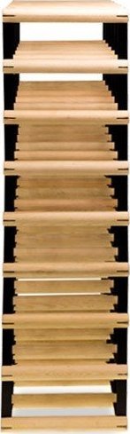 Wamar-Sosenka Regał na wino Stojak na 40 Butelek Szklanych/ PET RW-8/ 5x8 Surowy Naturalny Metal + Drewno RW-8-5x8-40