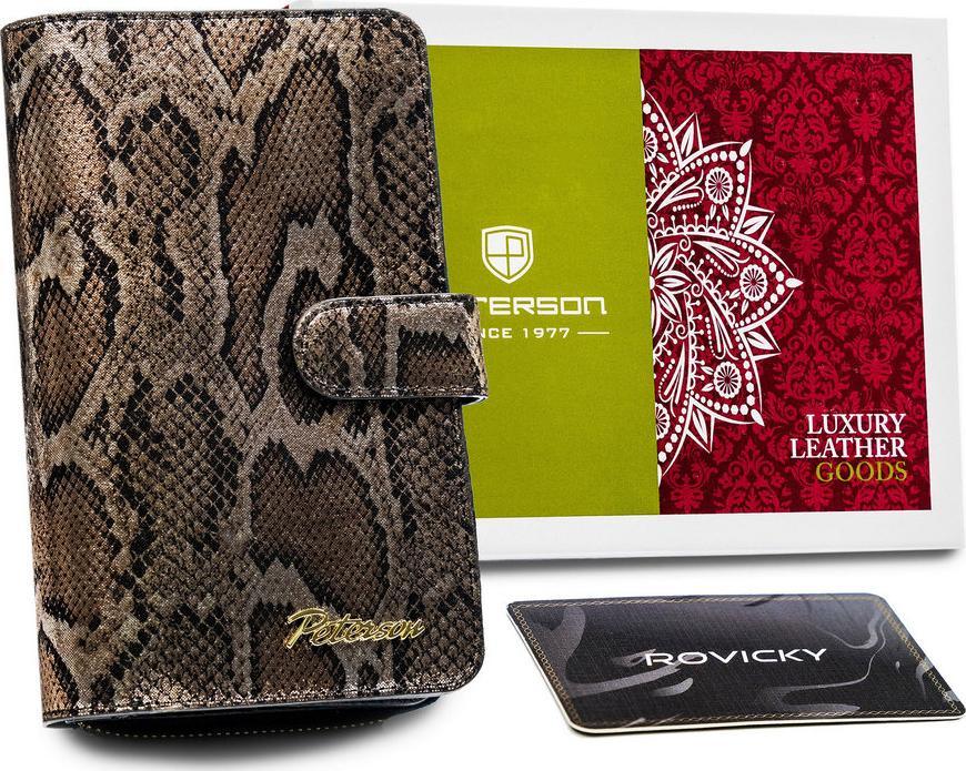 Peterson Pionowy portfel damski z wężowym wzorem Peterson NoSize