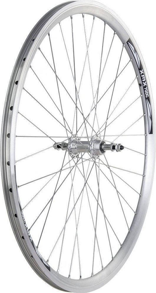 Stars Circle Koło tylne 28", obręcz stożkowa srebrna, piasta aluminiowa na łożyskach maszynowych + nakrętki Uniwersalny