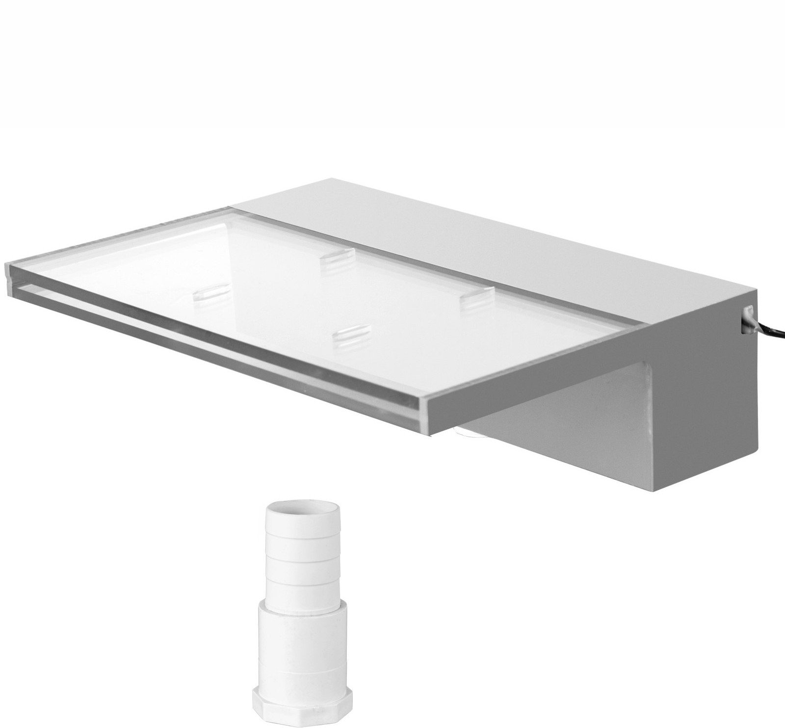 Fontanna wodospad do basenu ogrodu oczka wodnego ze światłem LED 30cm