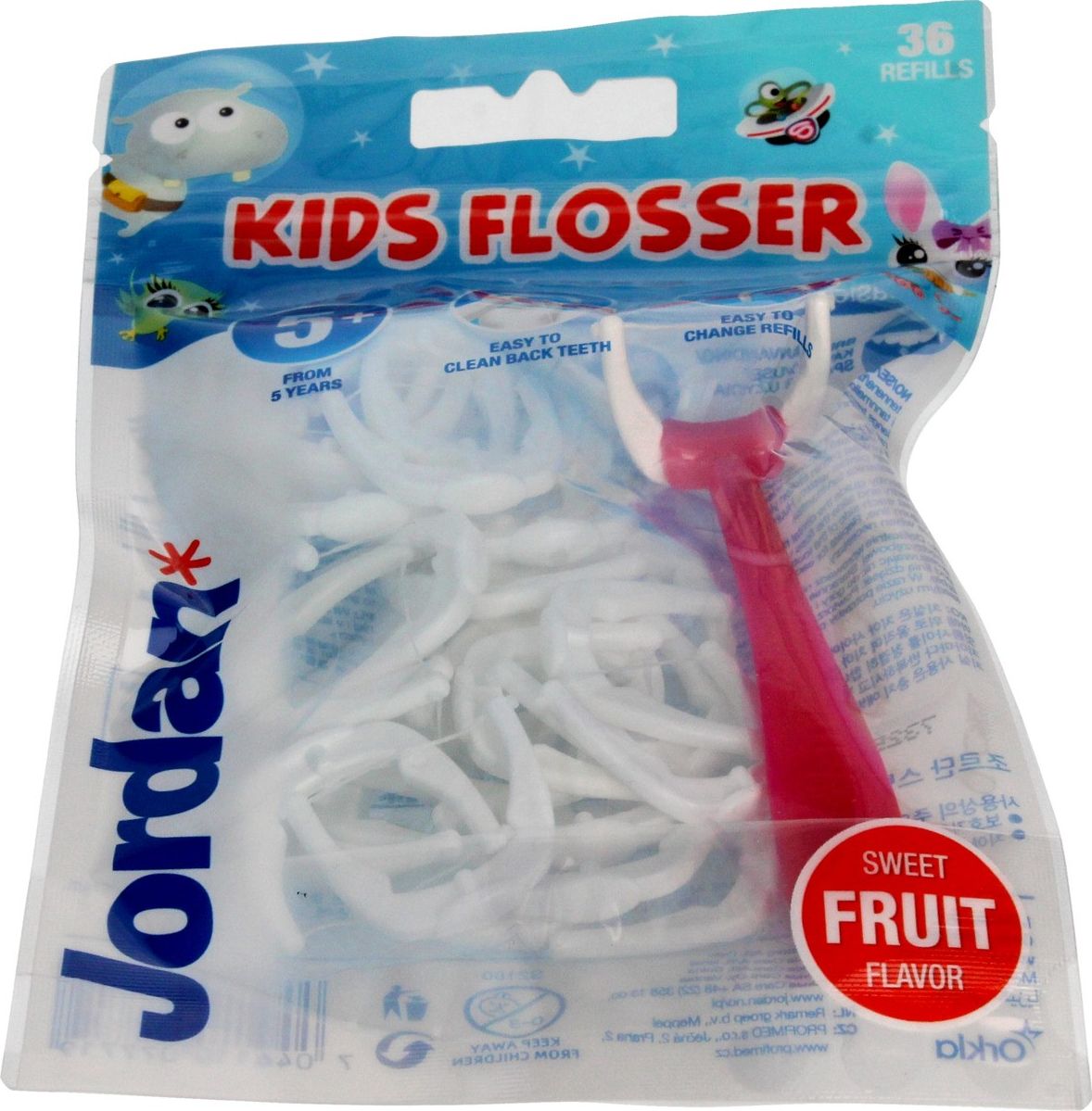 Jordan Jordan Kids Flosser Nici dentystyczne dla dzieci 5+ 1op.-36szt