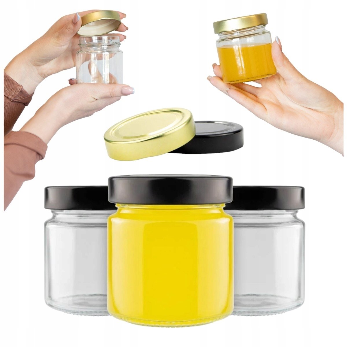 50X Słoik szklany ATENA 225ML + WYSOKIE WIECZKO FI66 na DŻEM