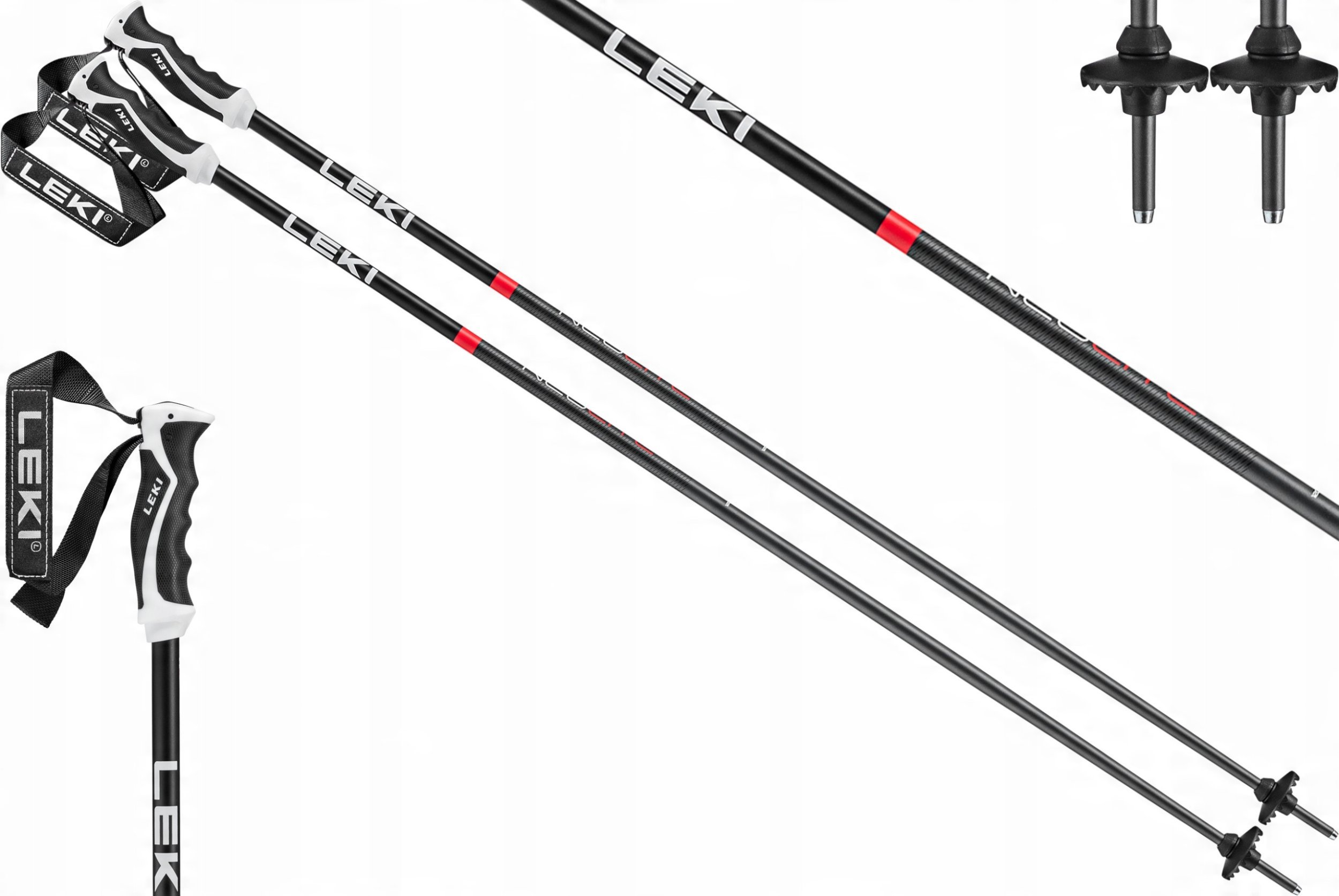 LEKI KIJE NEOLITE black/red 135