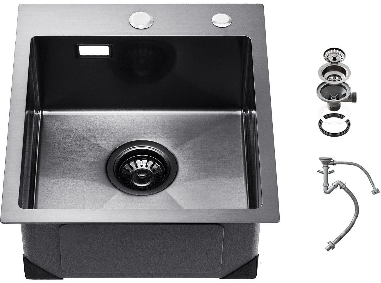 Zlew gastronomiczny basen zlewozmywak gospodarczy 40 x 45 cm czarny