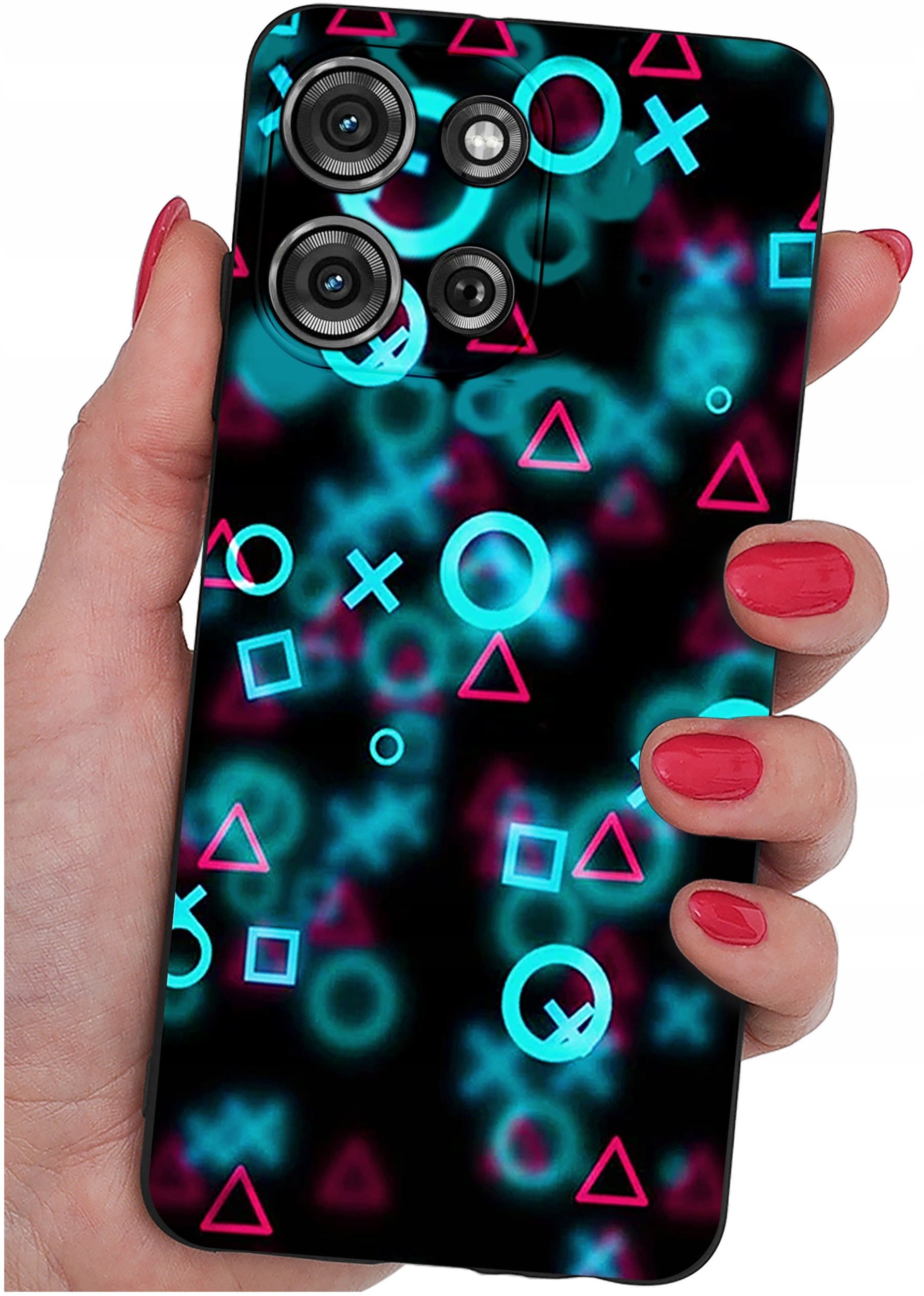 Etui do Motorola G75 5G | WZORY | SILIKONOWE MATT SZKŁO 9H