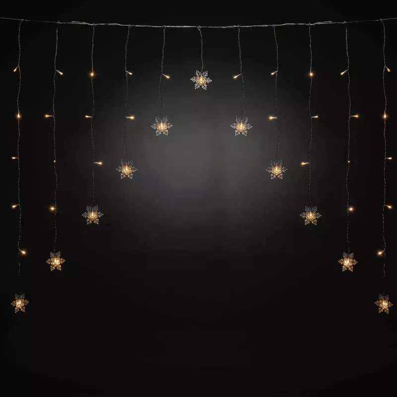 Zewnętrzna Kurtyna świetlna 11 zimnych śnieżynek 1.5x1.2m